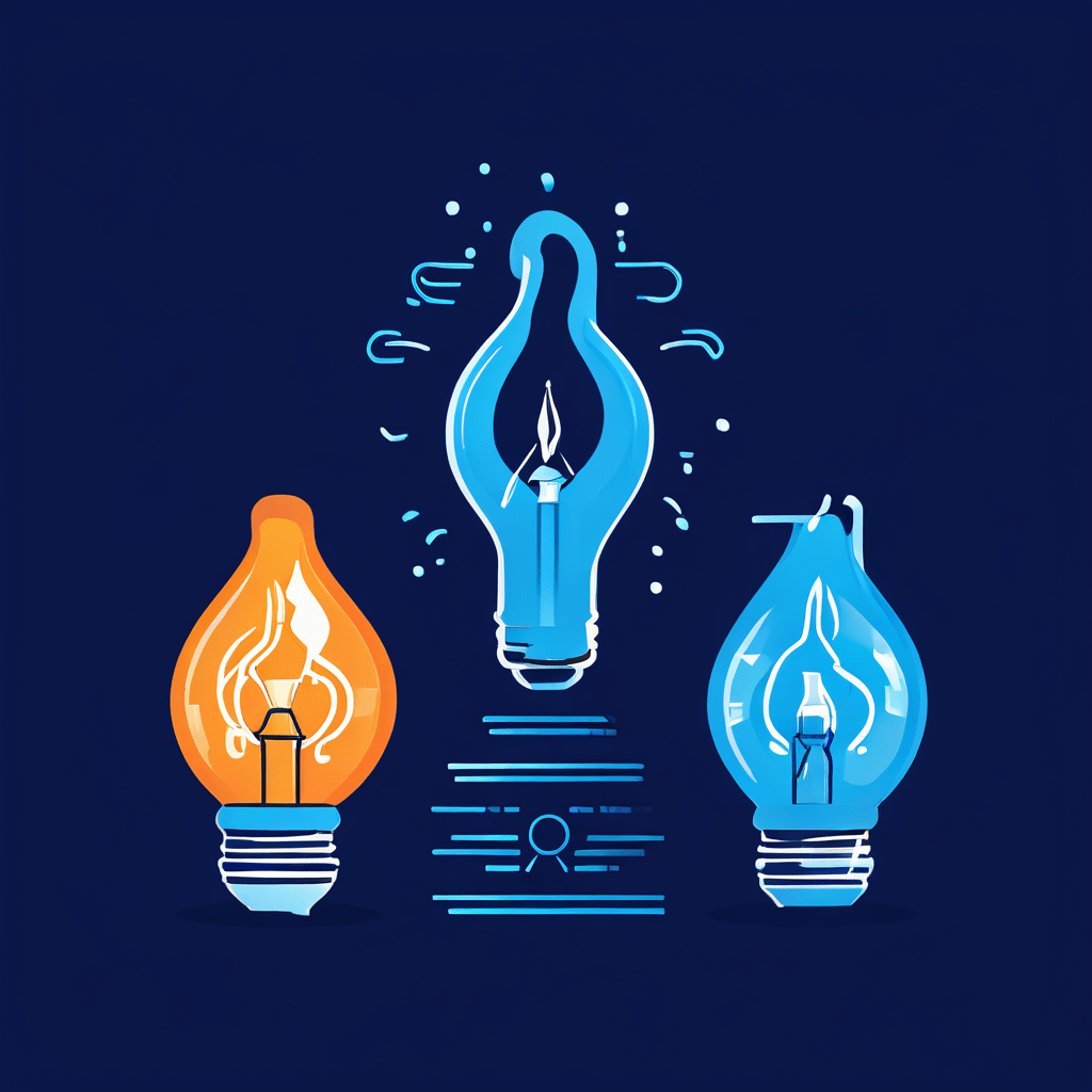 전구, 가스 불꽃, 물방울 아이콘이 체크 표시된 문서와 연결된 스타일화된 인포그래픽으로, 각종 공과금 납부를 표현한 모습입니다.